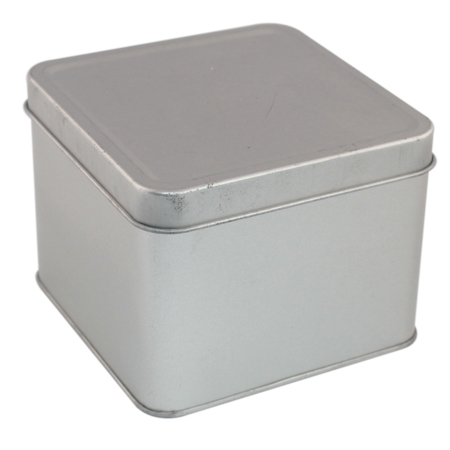 square tin box with lid