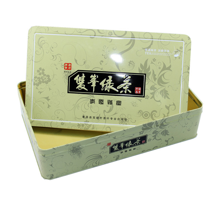 rectangular candy package tin