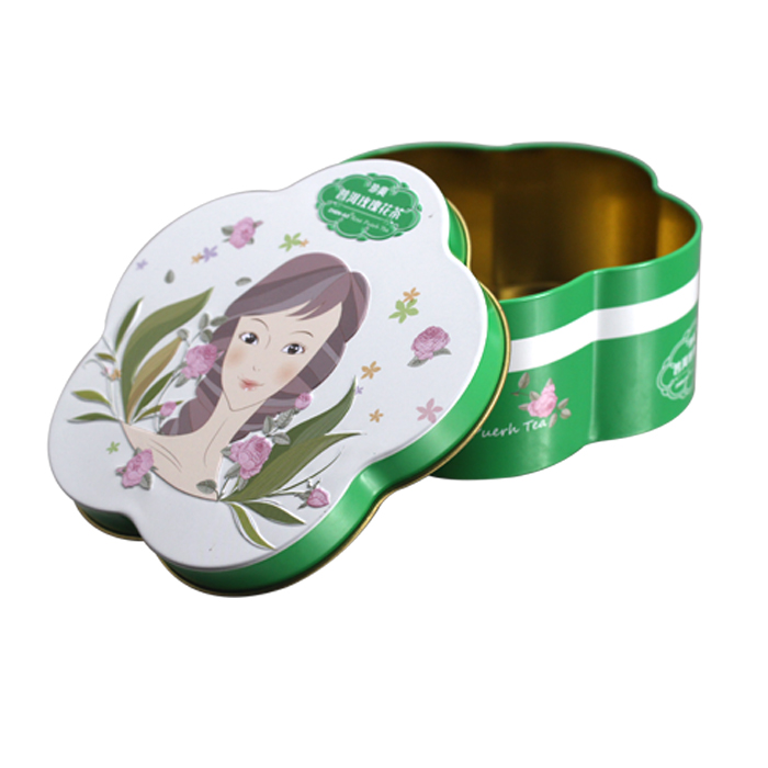 flower shape chocolate tin