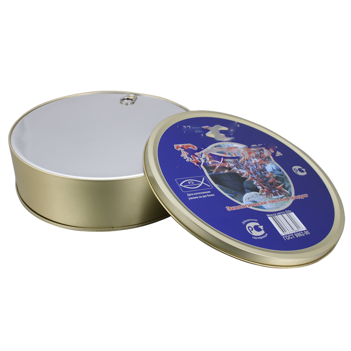 round biscuit tin box