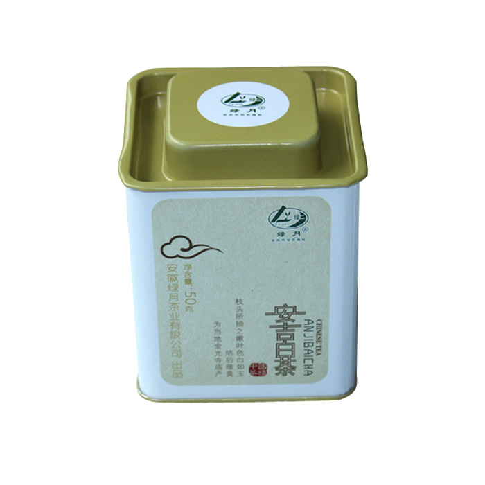 square tea tin container