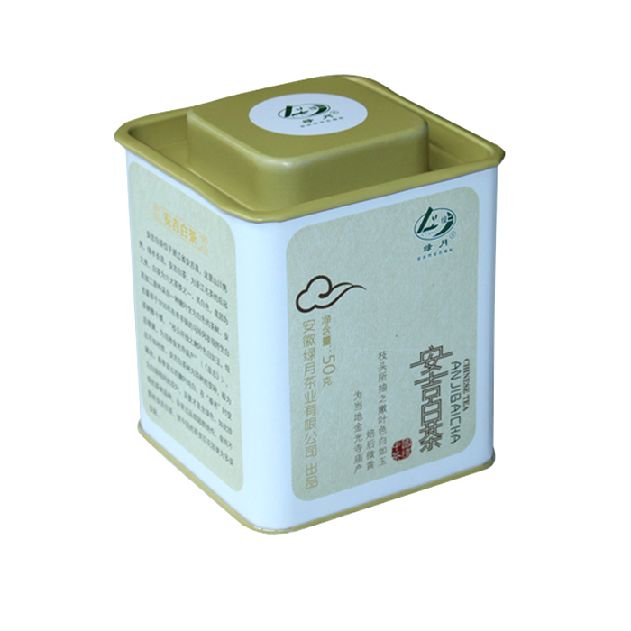 square tea tin container