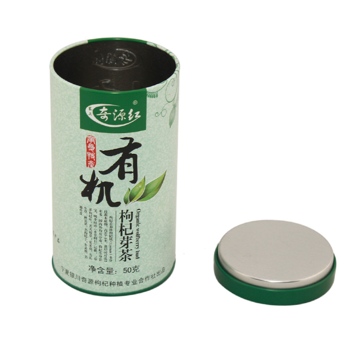 tea round can cylinder tin