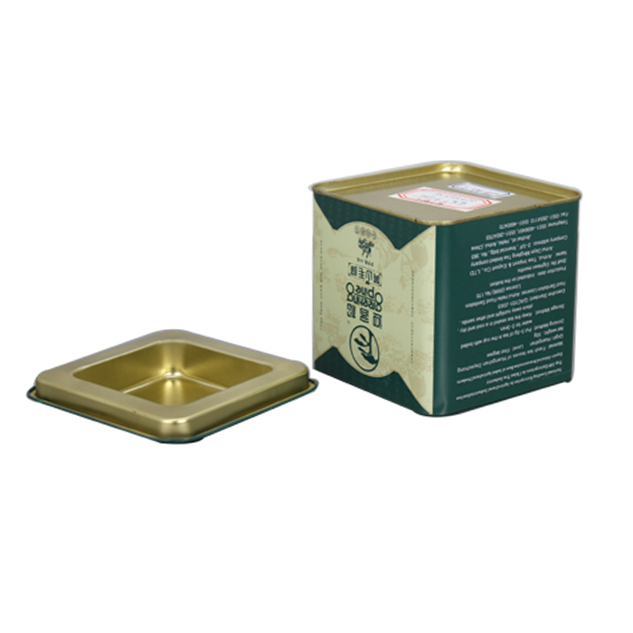 tea tinplate square can